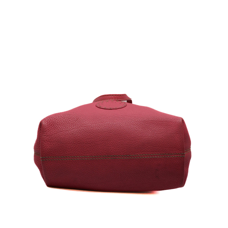 calfskin tote bag in pink red color - L'UXE LINK