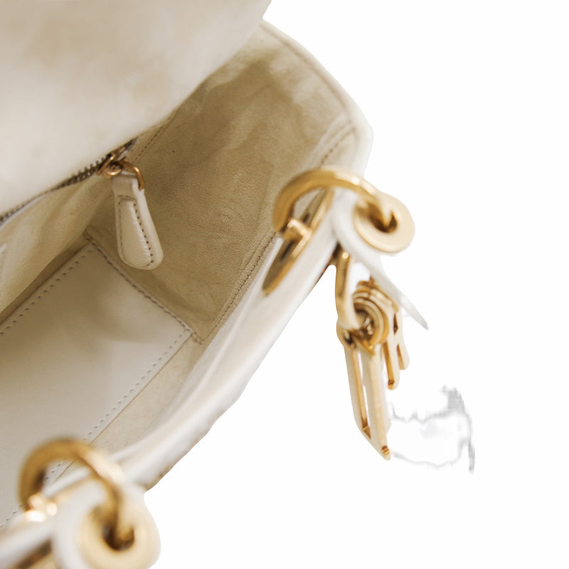 lady dior mini white crystal GHW - L'UXE LINK