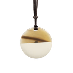 necklace ox horn and white phw round with strap - L'UXE LINK
