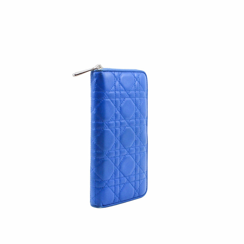 Zip Around Escapade Wallet lambskin blue ghw - L'UXE LINK
