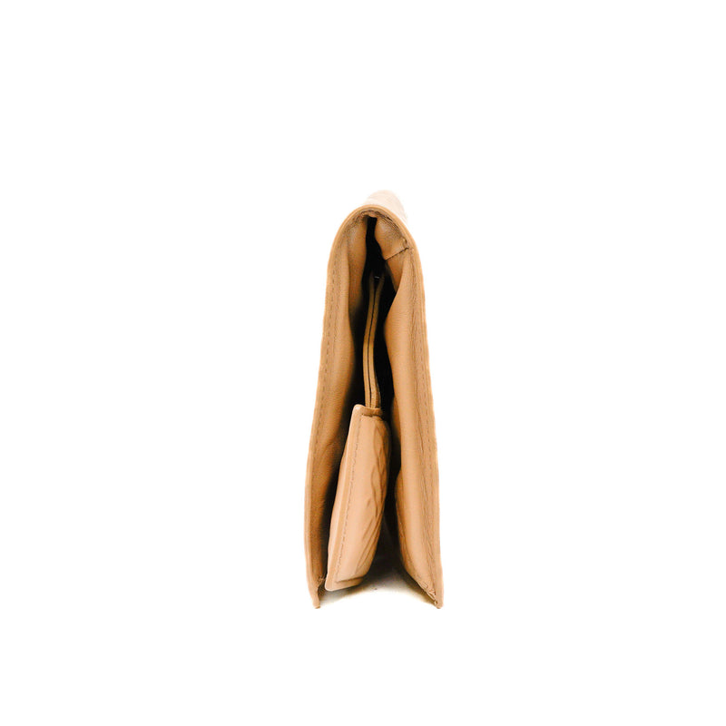 beige flap clutch - L'UXE LINK