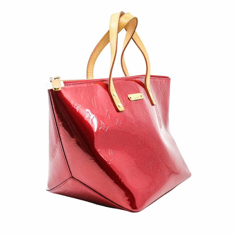 Bellevue Handbag Monogram Vernis Petent Leather In Red – L'UXE LINK