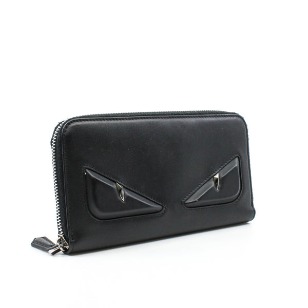 zip long wallet leather black monster eyes - L'UXE LINK