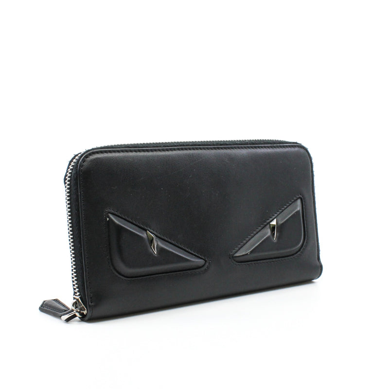 zip long wallet leather black monster eyes - L'UXE LINK