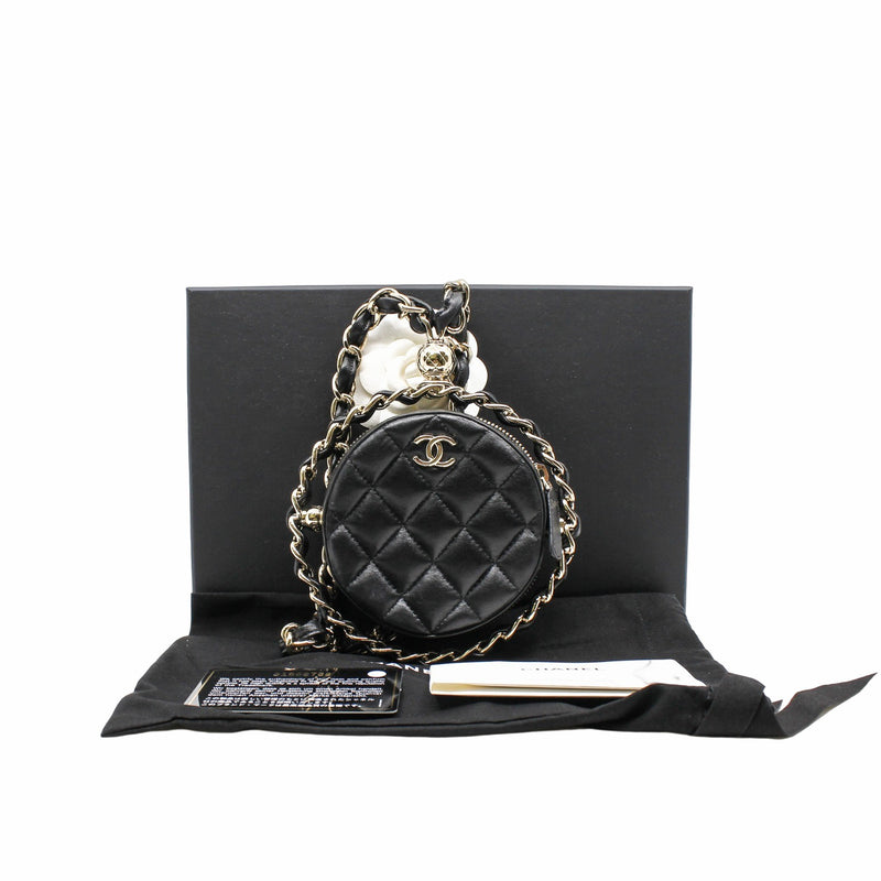 mini round bag double side circle handle ghw  black seri  31