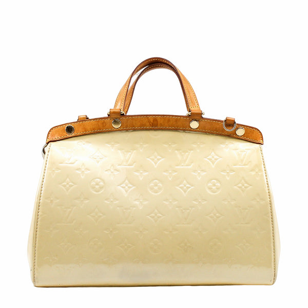 BREA HANDBAG MONOGRAM VERNIS MM milky White PATENT GHW