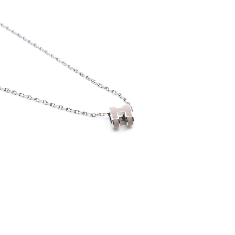 mini pop h necklace grey phw - L'UXE LINK
