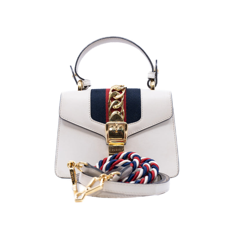 small sylvie in leather white