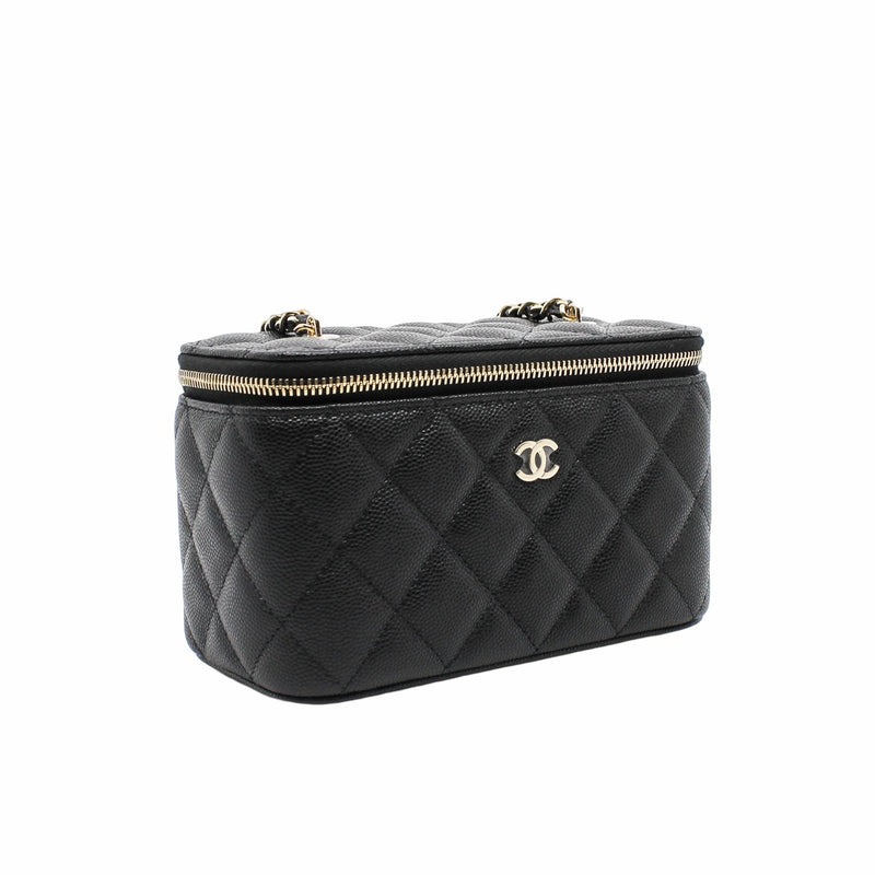 vanity case black ghw caviar medium with mirror
