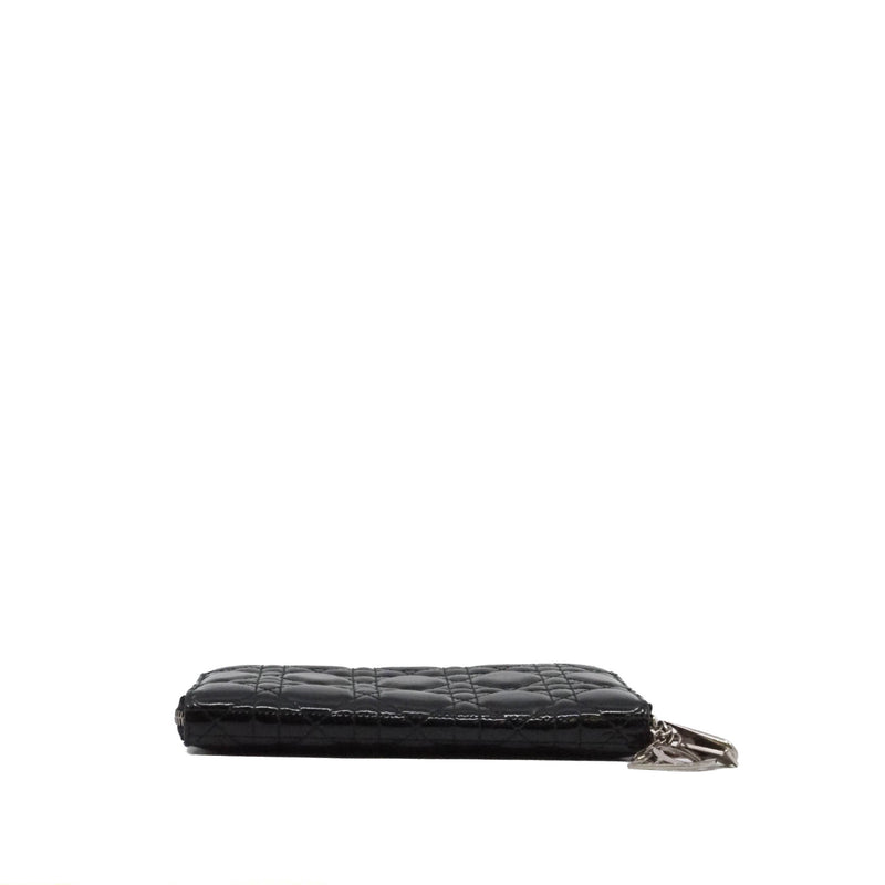 lady long zip wallet in patent black phw #2010 - L'UXE LINK