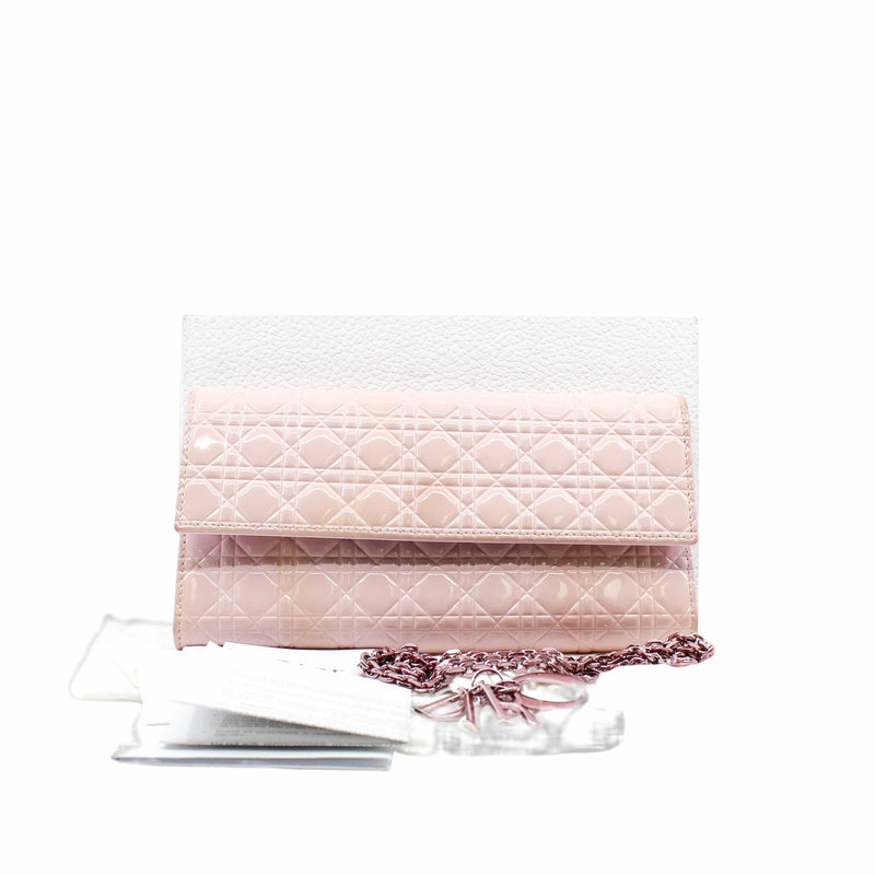 woc chain bag  patent pink phw - L'UXE LINK