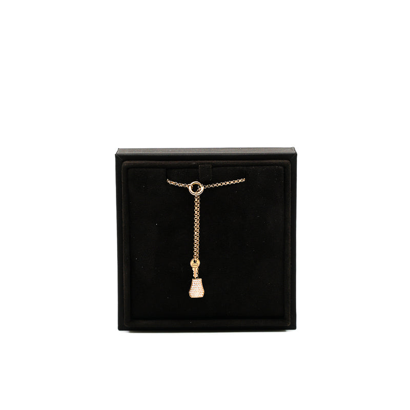 18k rose gold lock necklace diamonds