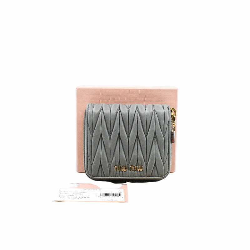 card holder leather grey ghw - L'UXE LINK
