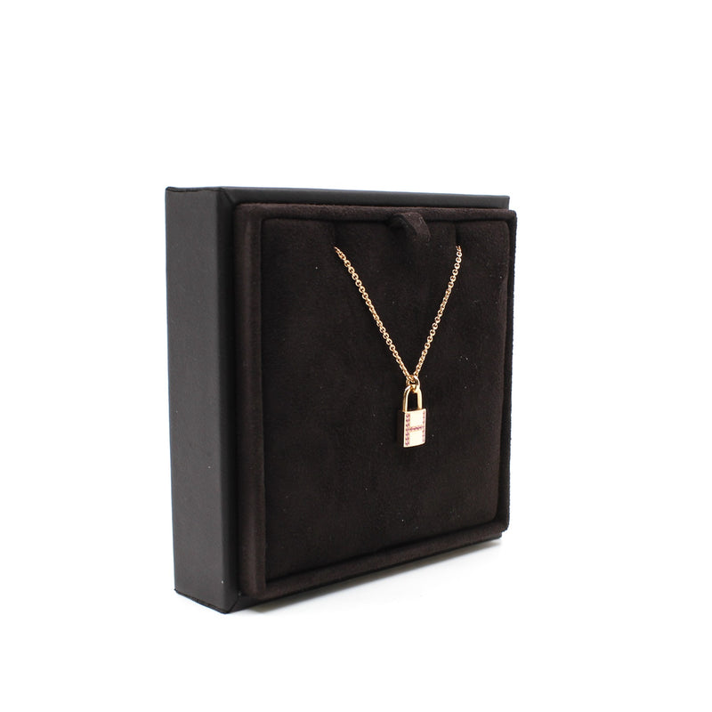 neckalce Amulettes Cadenas lock pink H 18 k lock seri 20