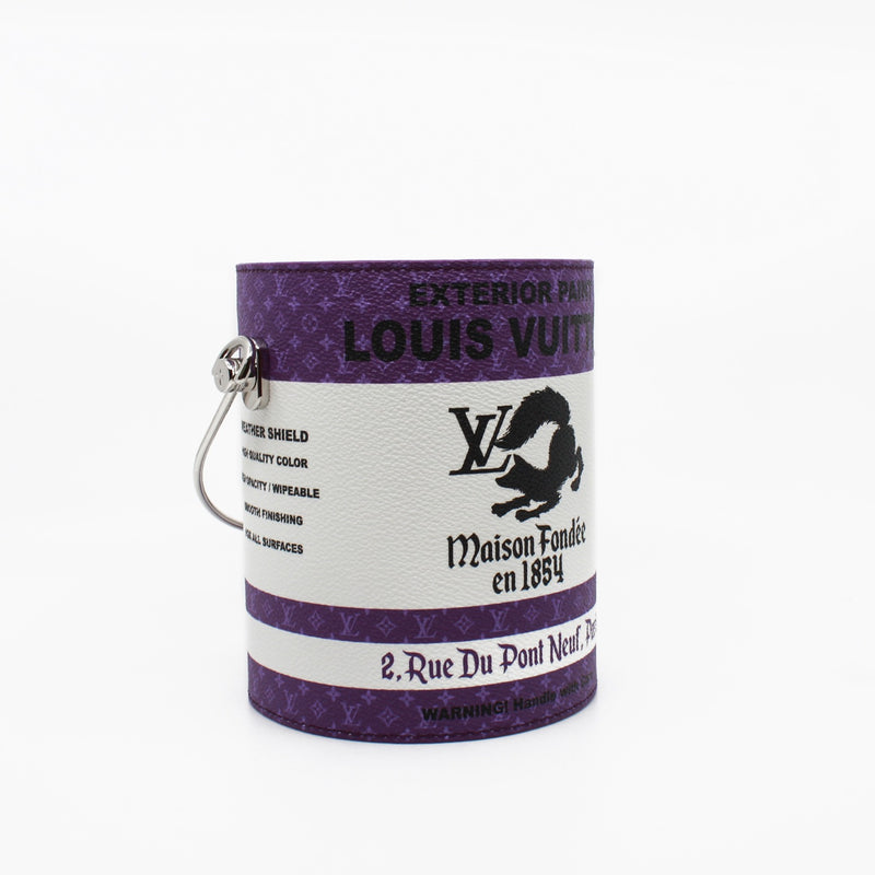 Paint Can  leaher white mix purple  phw - L'UXE LINK