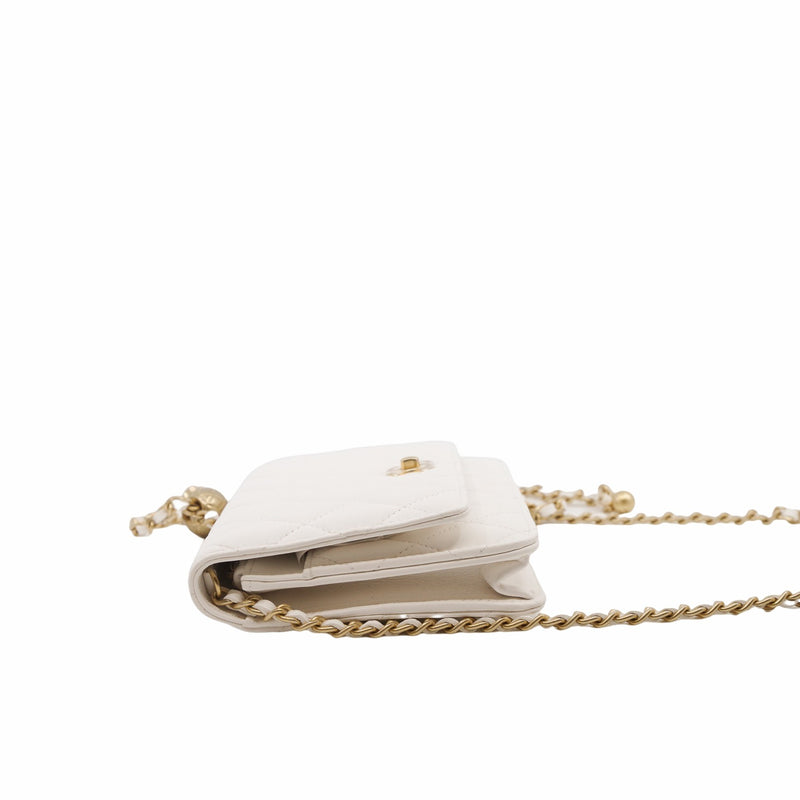 woc lamb skin white  ghw seri 30 - L'UXE LINK