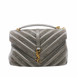 college Bag GM  leather mix suede  gray ghw