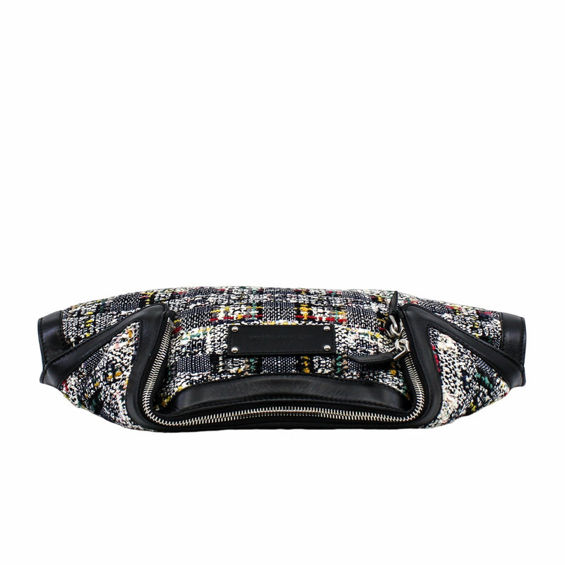 mcqueen wollen clutch fabric black phw - L'UXE LINK