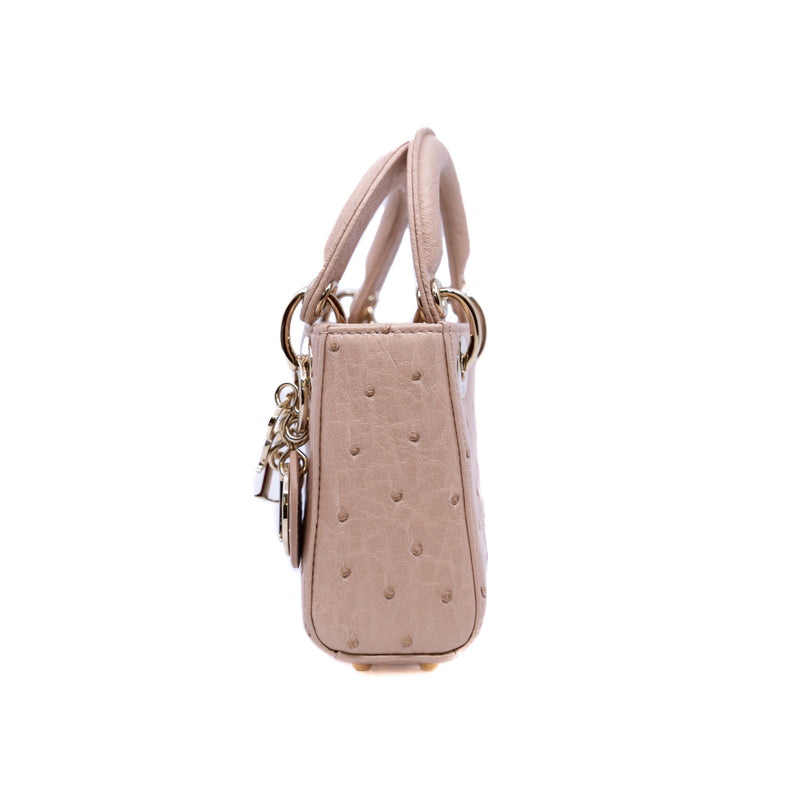 mirco lady in ostrich beige light ghw - L'UXE LINK