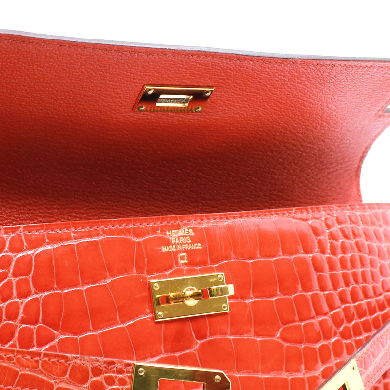 kelly wallet crocodile 9T X stamp - L'UXE LINK