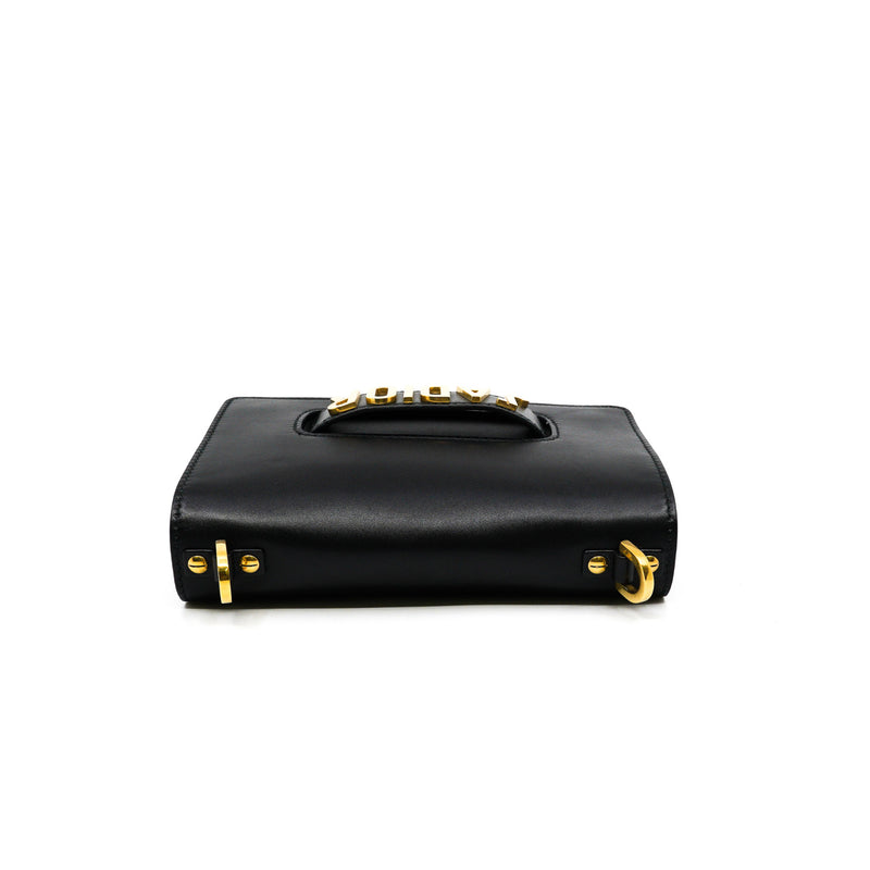 medium j'a dior chain bag in leather black ghw - L'UXE LINK