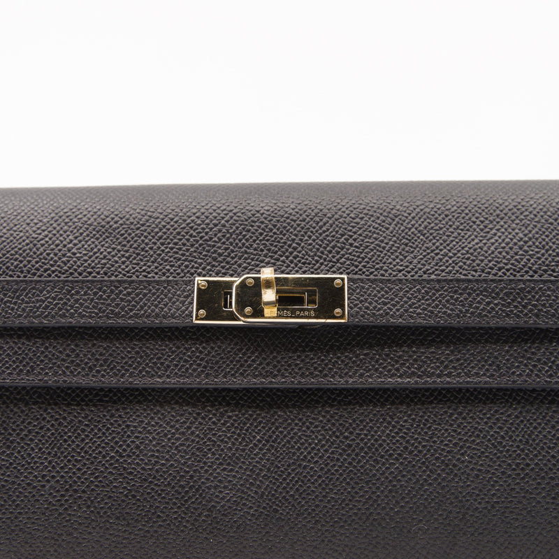 kelly wallet  black rghw epsom - L'UXE LINK