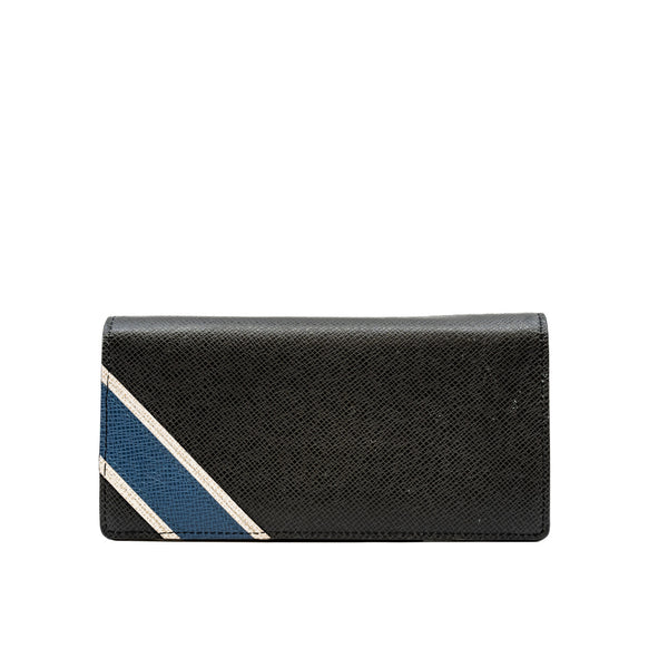Brazza Wallet in epi black/navy/white - L'UXE LINK