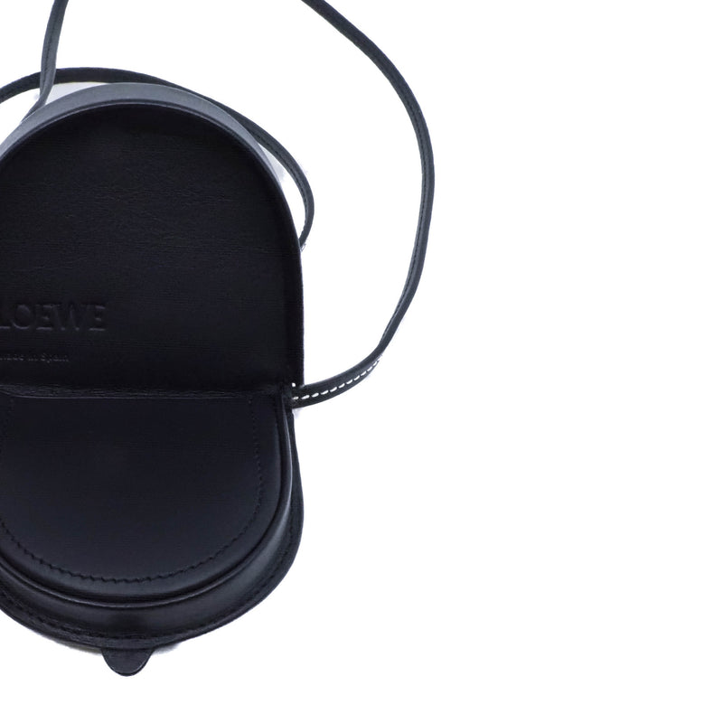 mini heel pouch in leather black - L'UXE LINK
