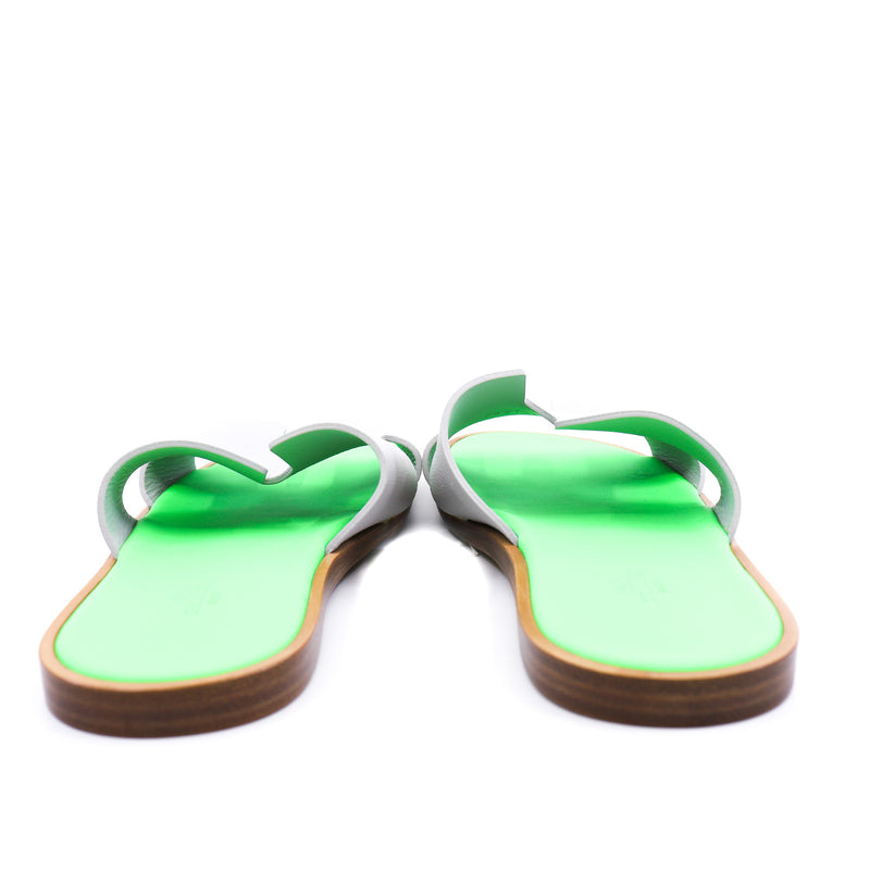 Izmir sandal in leather gray/green #42