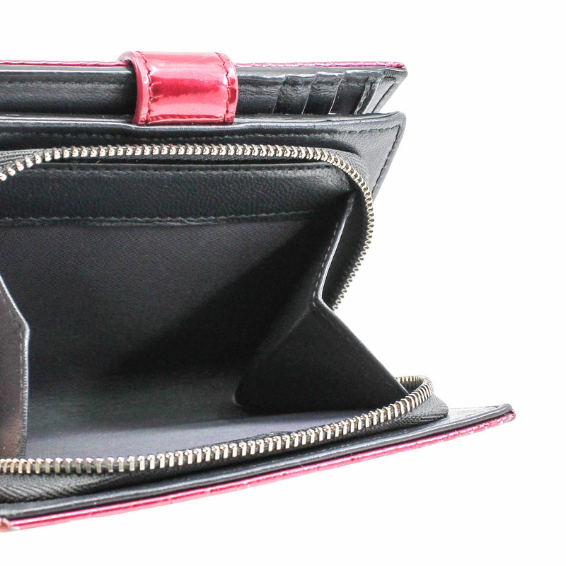wallet small  patent rose red phw