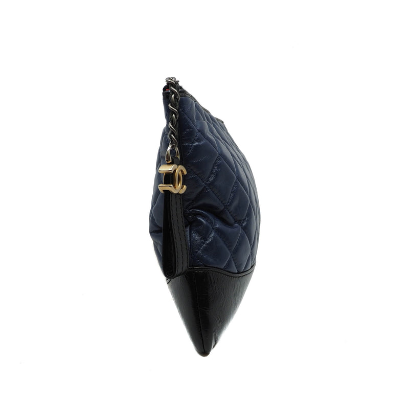 gabrielle clutch quilted navy black seri#25