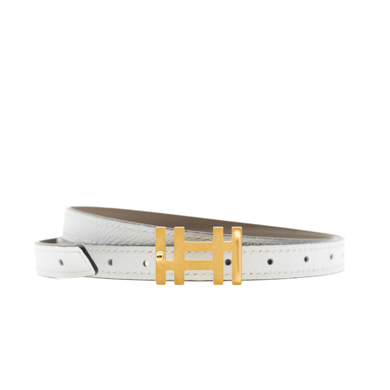 lady belt white with etoupe size 75