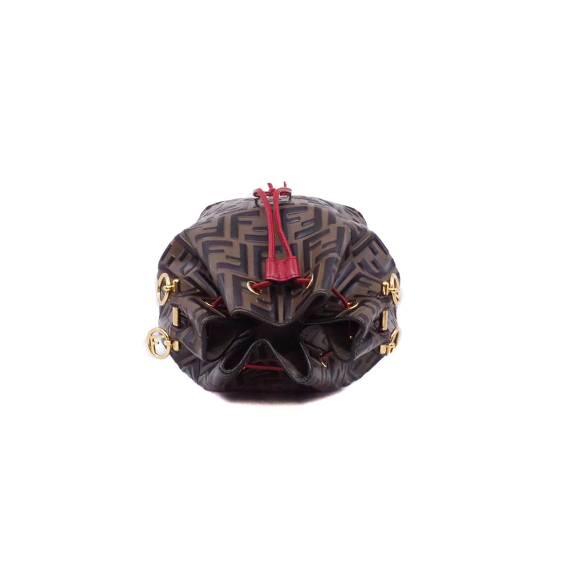bucket tote in logo FF brown/red - L'UXE LINK