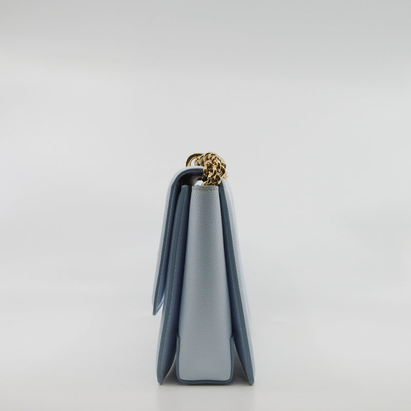 Vala  chain bag leather Light blue ghw