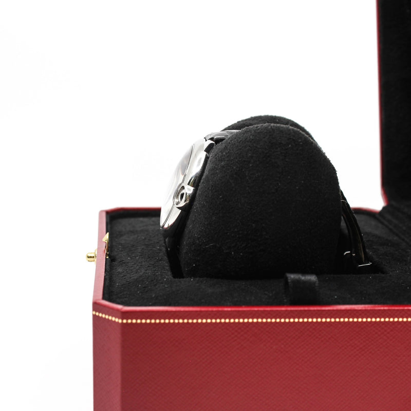 ballon bleu 40MM, AUTOMATIC steel black leather sbb0039 - L'UXE LINK