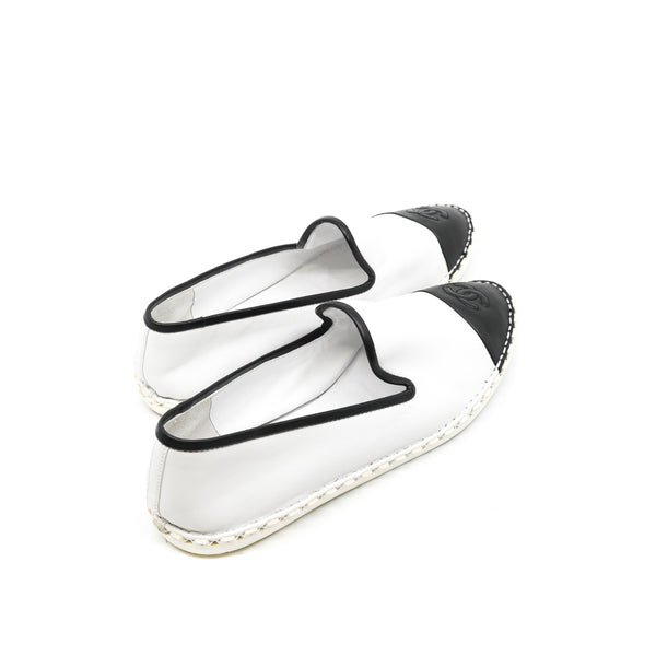 espadrille in leather white/black 37.5