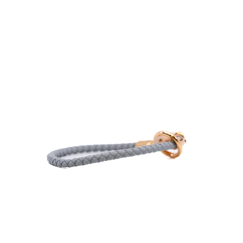 Glenan bracelet in leather grey rghw - L'UXE LINK