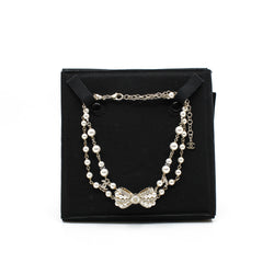 necklace choker bow pearl crystal