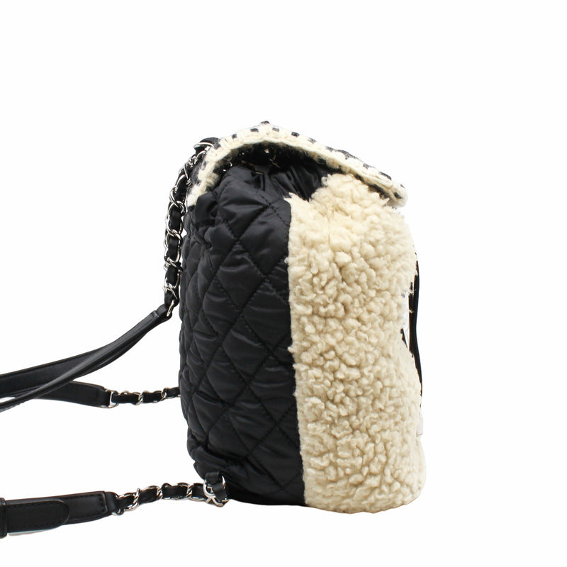 backpack black with fur  phw seri 26