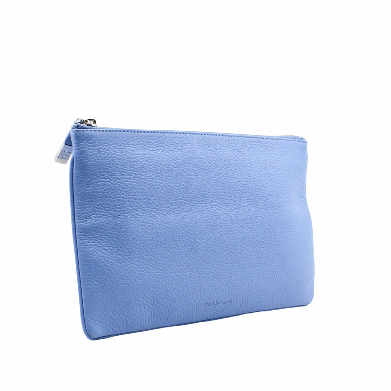 men clutch leather blue phw - L'UXE LINK