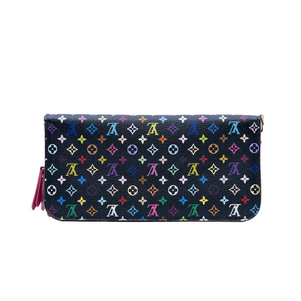 flap long wallet in black multicolour  2012 - L'UXE LINK