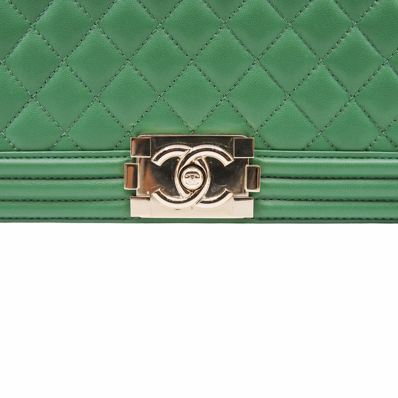 leboy medium lamb skin green  ghw seri 22 - L'UXE LINK