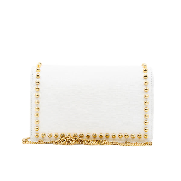 karlito wallet with chain white - L'UXE LINK