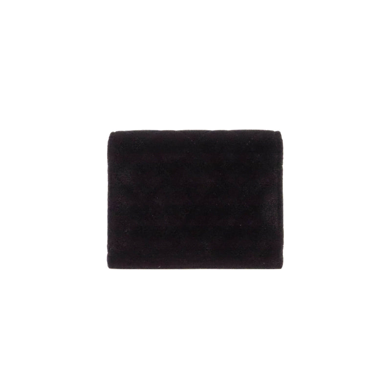 cf flap card holder with crystal buckle in velvet black phw seri 31