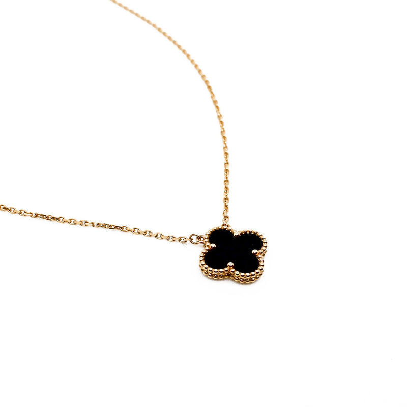 alhambra on motif necklace in black ghw - L'UXE LINK