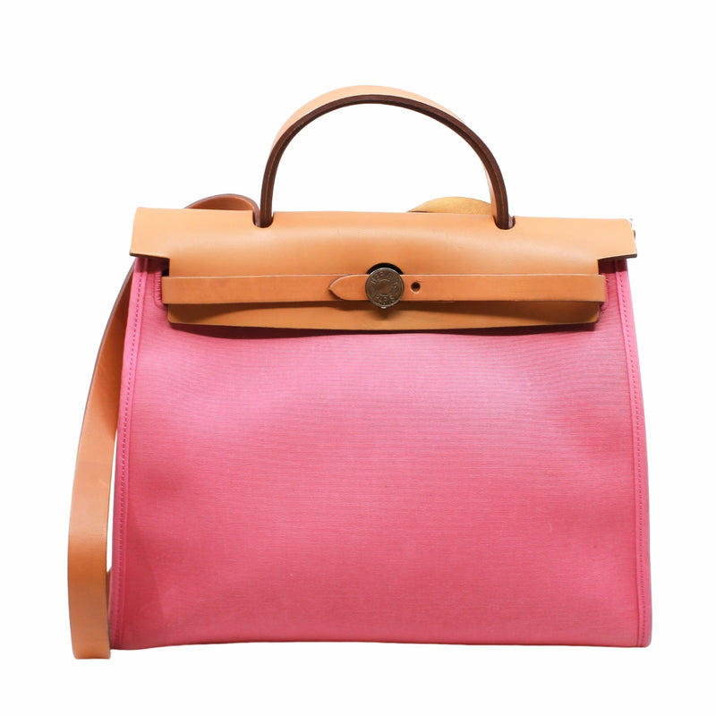 herbag 31cm fabric pink phw - L'UXE LINK