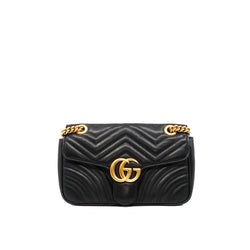 medium marmont in leather black ghw - L'UXE LINK