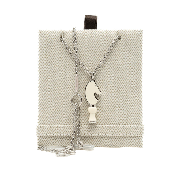 collier cavia lier rodeo head necklace in white in phw