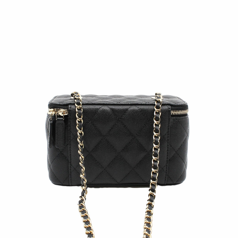 vanity case black ghw caviar medium with mirror