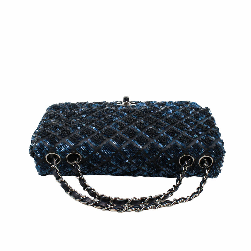 flap glittle  tweed bag in navy phw  seri 17 - L'UXE LINK